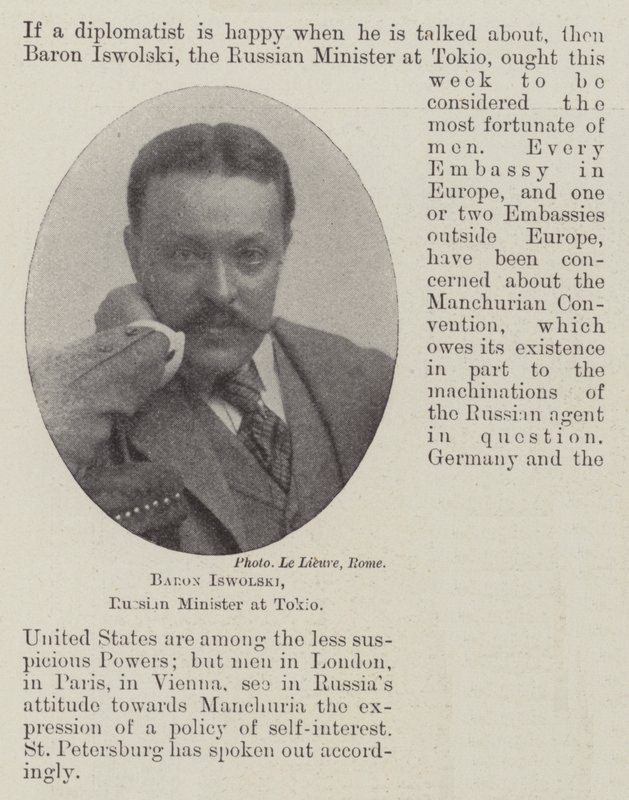 Baron Iswolski, ministro russo da Tokio de English Photographer