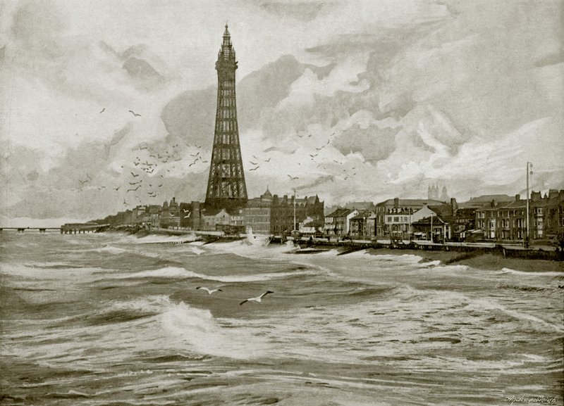 Blackpool, com a sua Torre Eiffel (foto a p/b) de English Photographer