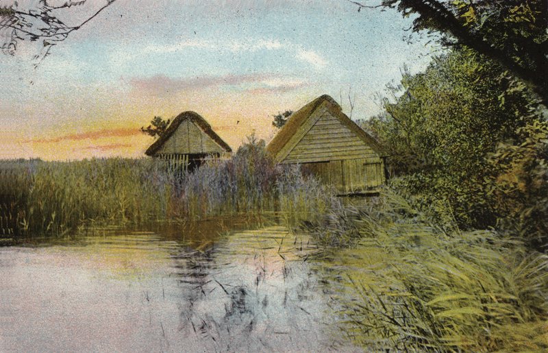 Casas de barco, Horsey Mere de English Photographer