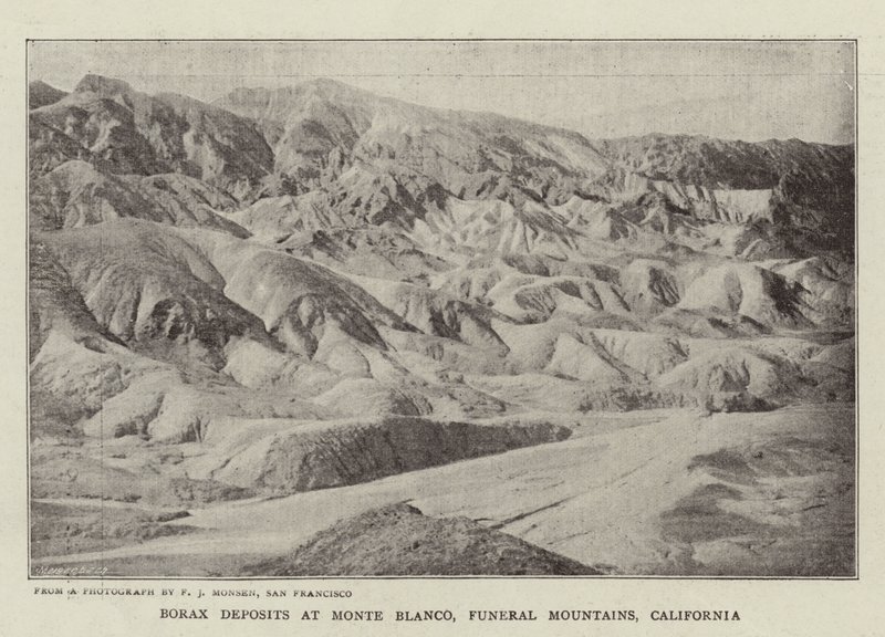 Depósitos de bórax em Monte Blanco, Montanhas Funerárias, Califórnia de English Photographer