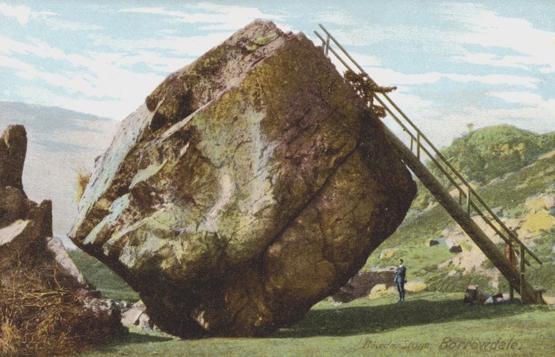 Bowder Stone, Borrowdale, Lake District (foto colorida) de English Photographer