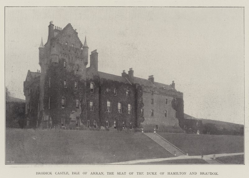 Castelo Brodick, Ilha de Arran, a sede do Duque de Hamilton e Brandon de English Photographer