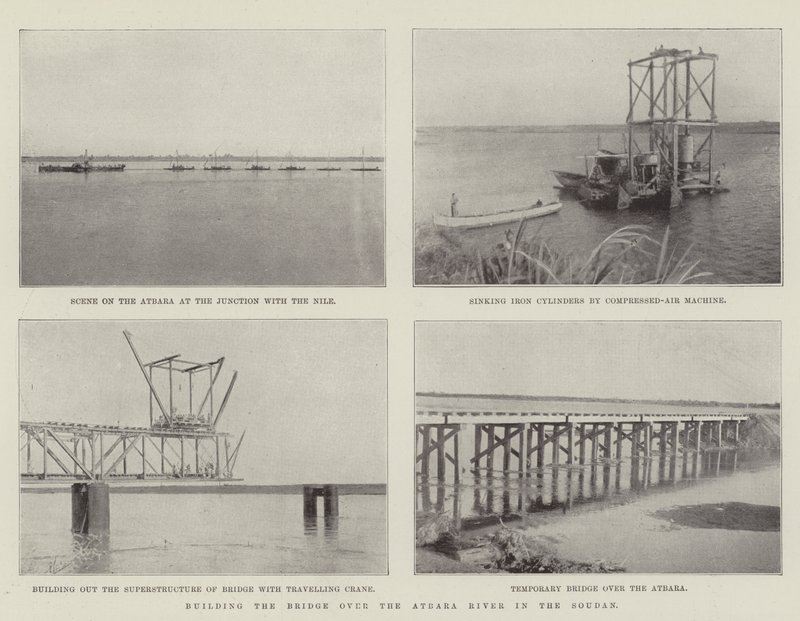 Construindo a ponte sobre o rio Atbara no Sudão de English Photographer