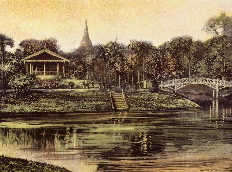 Birmânia / Myanmar: O Pagode dos Jardins do Cantão (fotografia a cores) de English Photographer