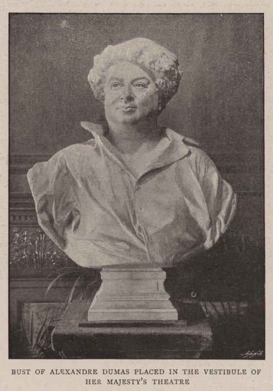 Busto de Alexandre Dumas colocado no Vestíbulo do Teatro de Sua Majestade de English Photographer