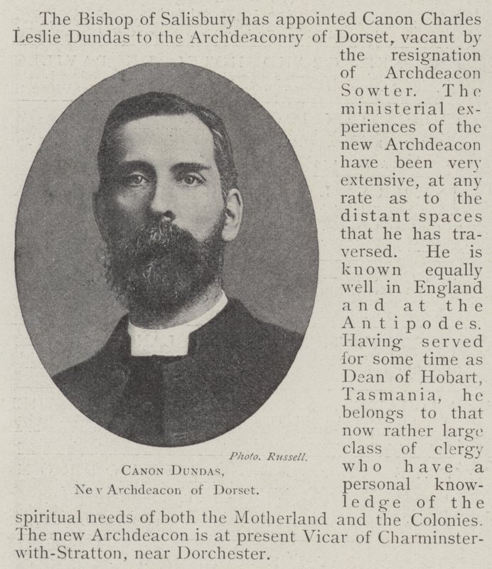 Canon Dundas, novo arquidiácono de Dorset de English Photographer