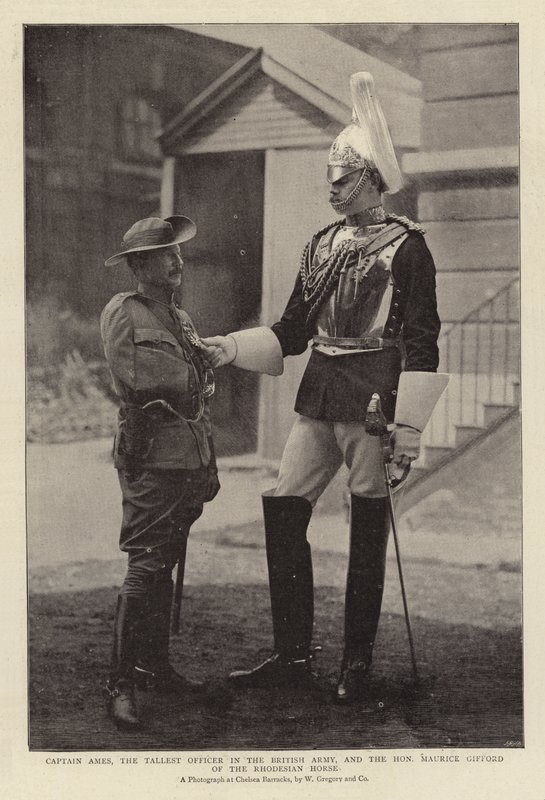 Capitão Ames, o Oficial Mais Alto do Exército Britânico, e o Honorável Maurice Gifford do Cavalo Rodesiano de English Photographer