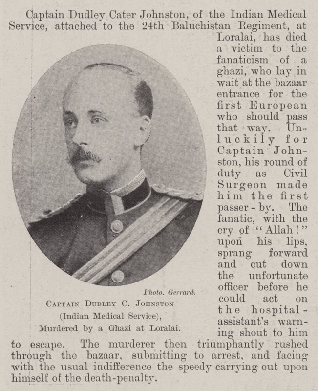 Capitão Dudley C Johnston (Serviço Médico Indiano), assassinado por um Ghazi em Loralai de English Photographer