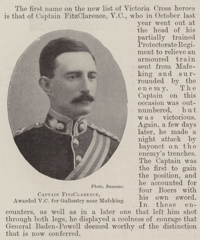Capitão FitzClarence, premiado com o VC por Gallantry perto de Mafeking de English Photographer
