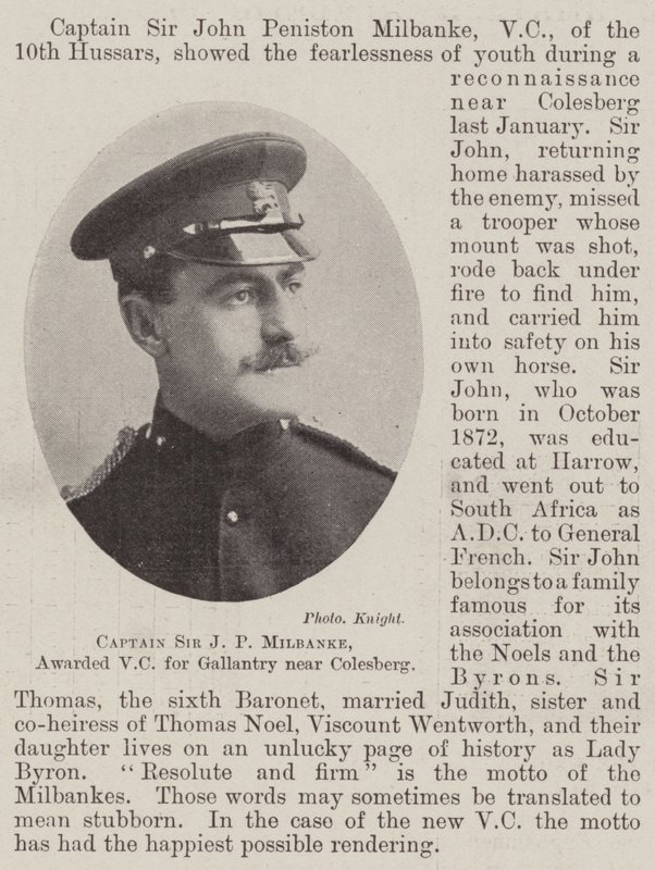 Capitão Sir JP Milbanke, premiado com VC por Gallantry perto de Colesberg de English Photographer