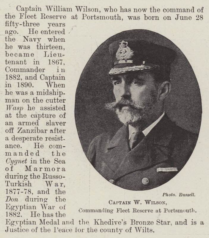 Capitão W Wilson, comandante da reserva da frota em Portsmouth de English Photographer
