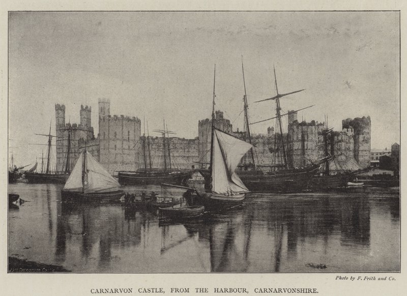 Castelo de Carnarvon, do porto, Carnarvonshire de English Photographer