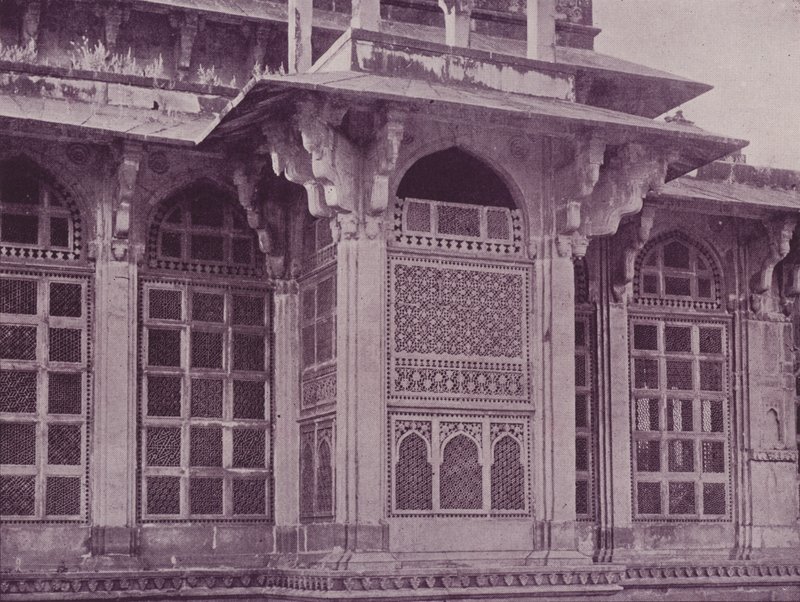Janela entalhada da grade, Gwalior de English Photographer