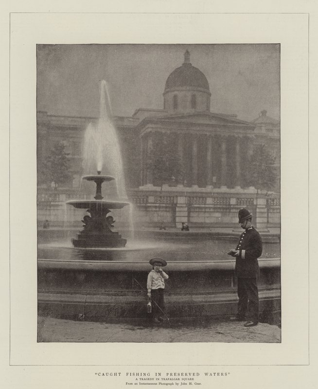 Pesca Apanhada em Águas Preservadas, uma tragédia em Trafalgar Square de English Photographer