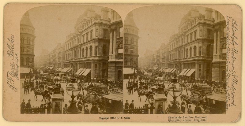 Cheapside, Londres; imagem estereoscópica de English Photographer
