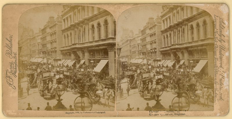 Cheapside, Londres; imagem estereoscópica de English Photographer