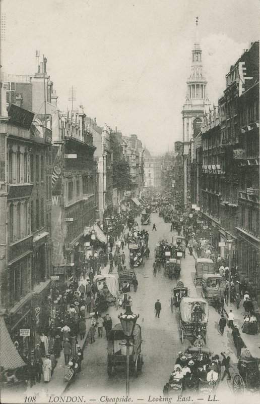 Cheapside olhando para o leste, Londres de English Photographer