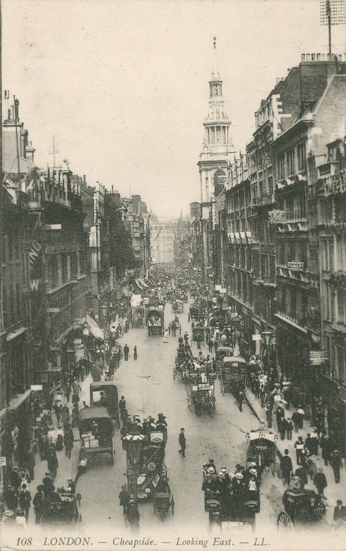 Cheapside olhando para o leste, Londres de English Photographer