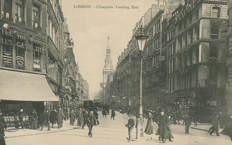Cheapside olhando para o leste, Londres de English Photographer
