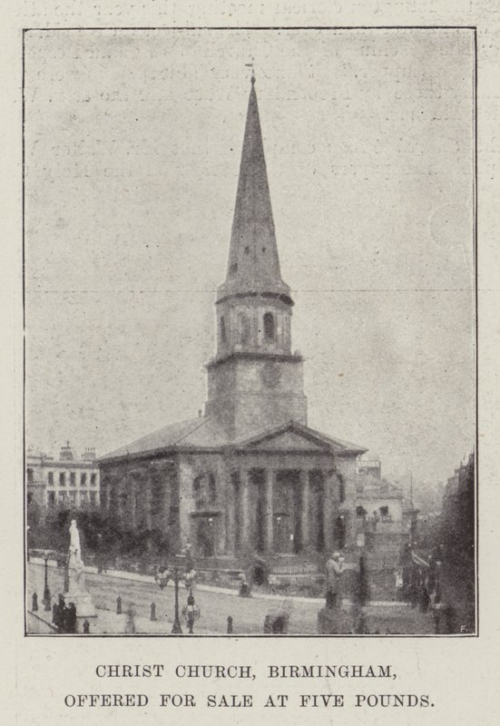 Christ Church, Birmingham, oferecido para venda em cinco libras de English Photographer