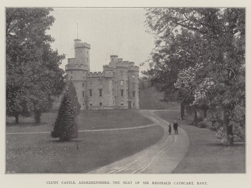 Castelo de Cluny, Aberdeenshire, a sede do senhor Reginald Cathcart, Baronet de English Photographer