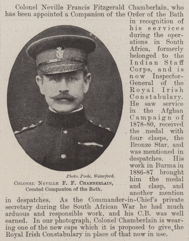 Coronel Neville FF Chamberlain, criado Companheiro do Banho de English Photographer