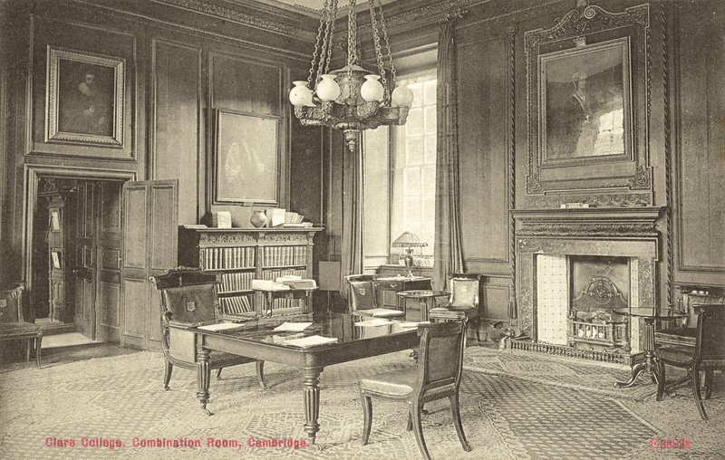 Sala Combinada, Clare College, Cambridge (foto a p/b) de English Photographer