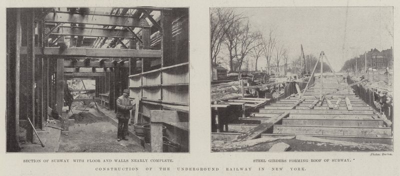 Construção da estrada de ferro subterrânea em Nova York de English Photographer