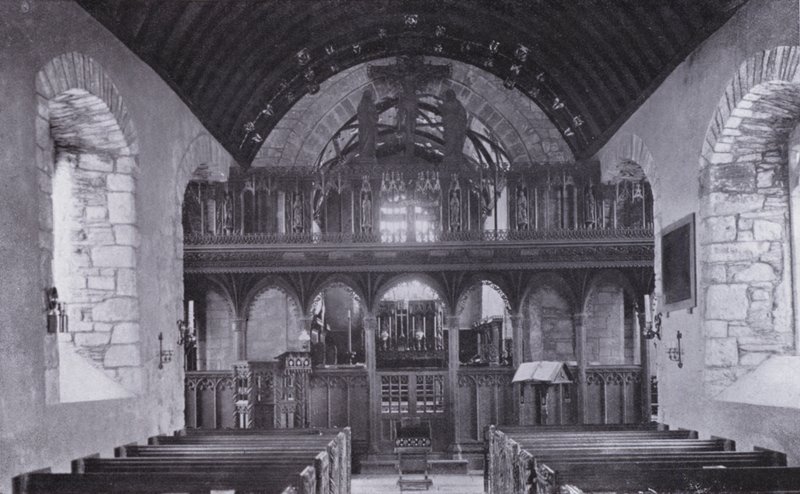 Cornwall: A Tela, Igreja de St Crantock (foto a p/b) de English Photographer