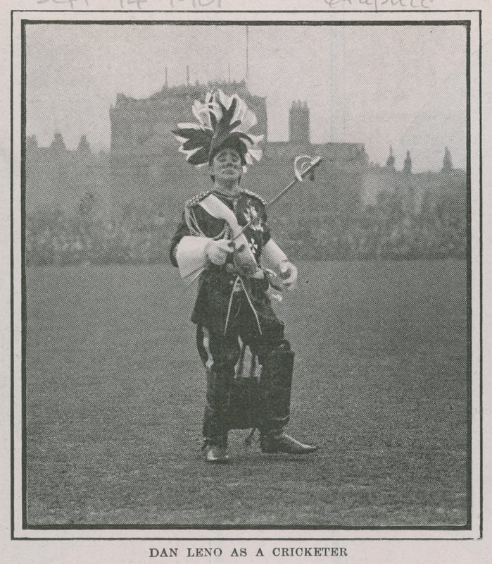 Dan Leno como jogador de críquete de English Photographer