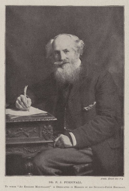 Dr. FJ Furnivall, a quem uma Miscelânea inglesa é dedicada em homenagem ao seu 75º aniversário de English Photographer