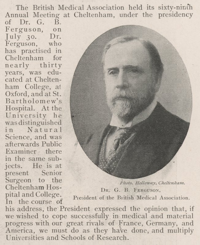 Dr. GB Ferguson, Presidente da Associação Médica Britânica de English Photographer