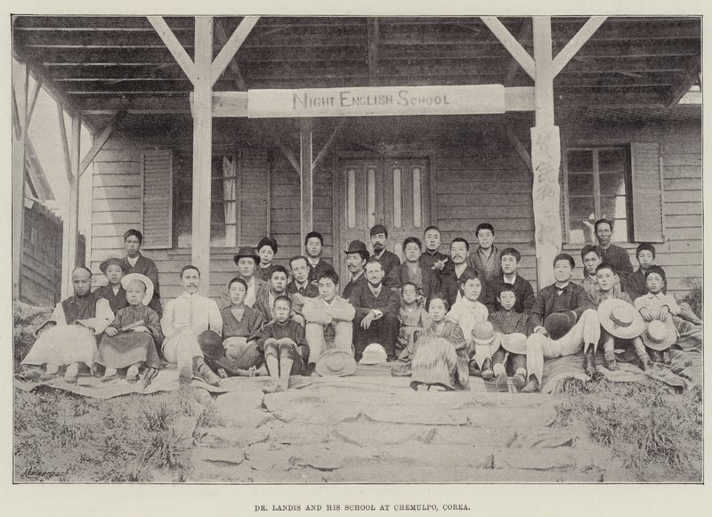 Dr. Landis e sua escola na Chemulpo, Corea de English Photographer