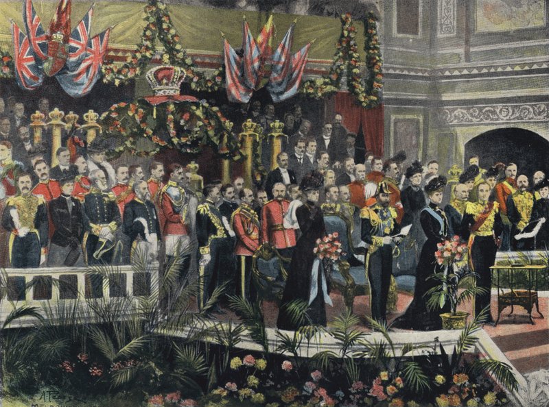 Abertura do Primeiro Parlamento Federal do Duque de York, Austrália (foto colorida) de English Photographer