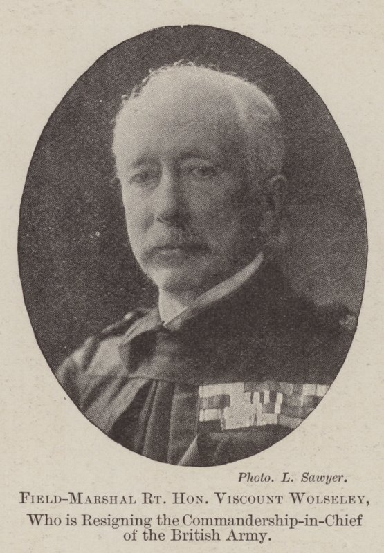 Marechal-de-campo, à direita Visconde Wolseley, que está renunciando ao Comandante-Chefe do Exército Britânico de English Photographer