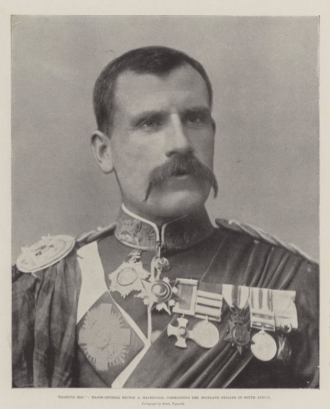 Lutando Mac, Major-General Hector A Macdonald, comandando a Brigada Highland na África do Sul de English Photographer