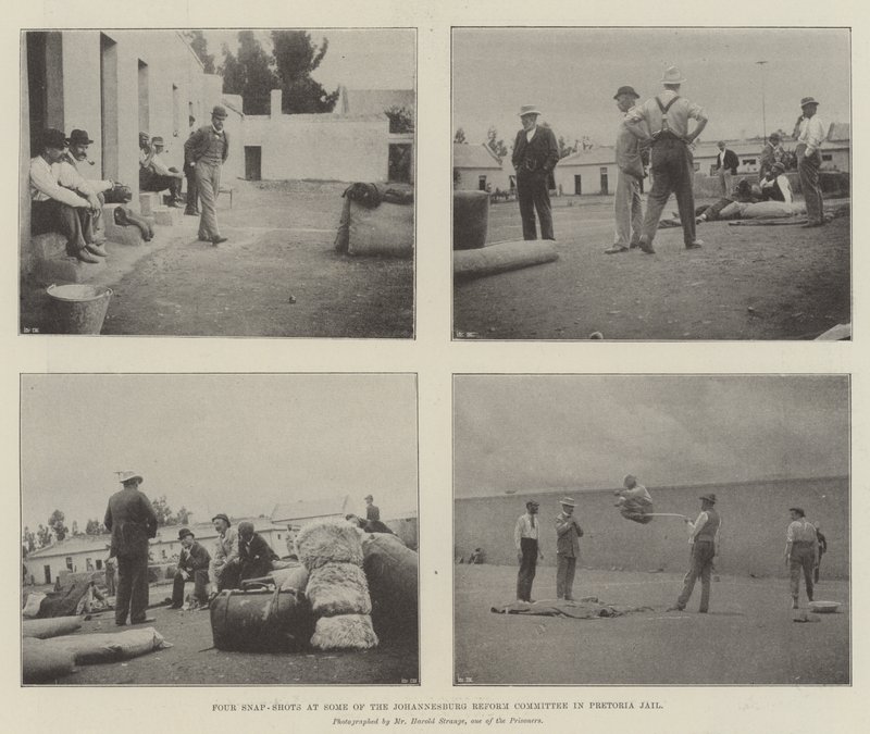 Quatro instantâneos em parte do Comitê de Reforma de Joanesburgo, na prisão de Pretória de English Photographer