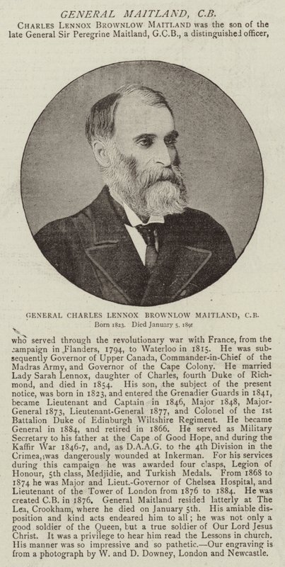 General Charles Lennox Brownlow Maitland, CB de English Photographer