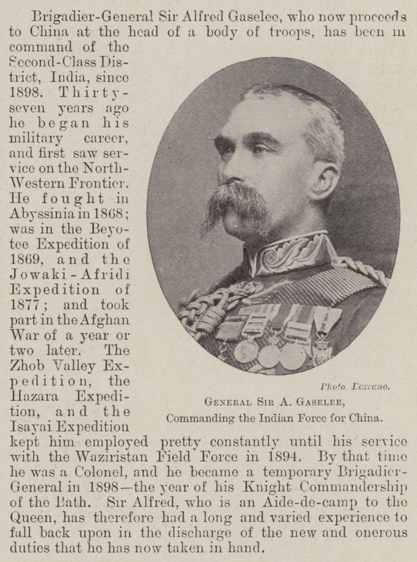 General Sir A Gaselee, comandante da Força Indiana para a China de English Photographer