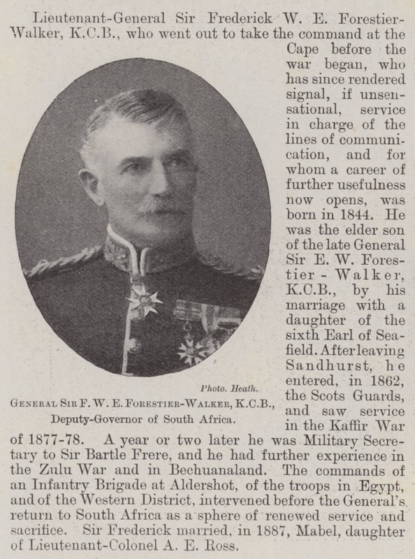 General Sir FWE Forestier-Walker, KCB, vice-governador da África do Sul de English Photographer