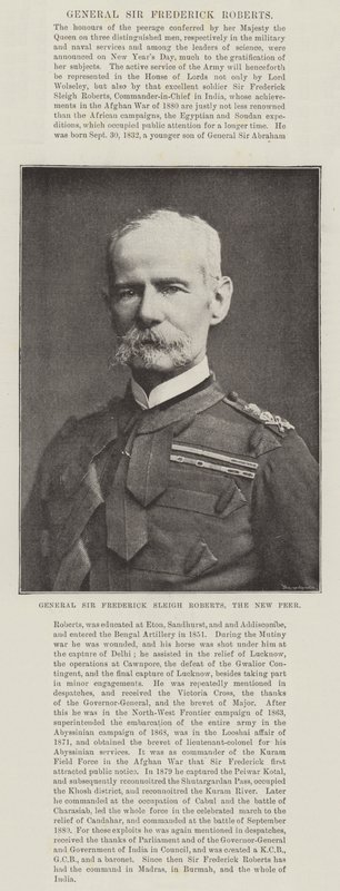 General Sir Frederick Sleigh Roberts, o novo parceiro de English Photographer