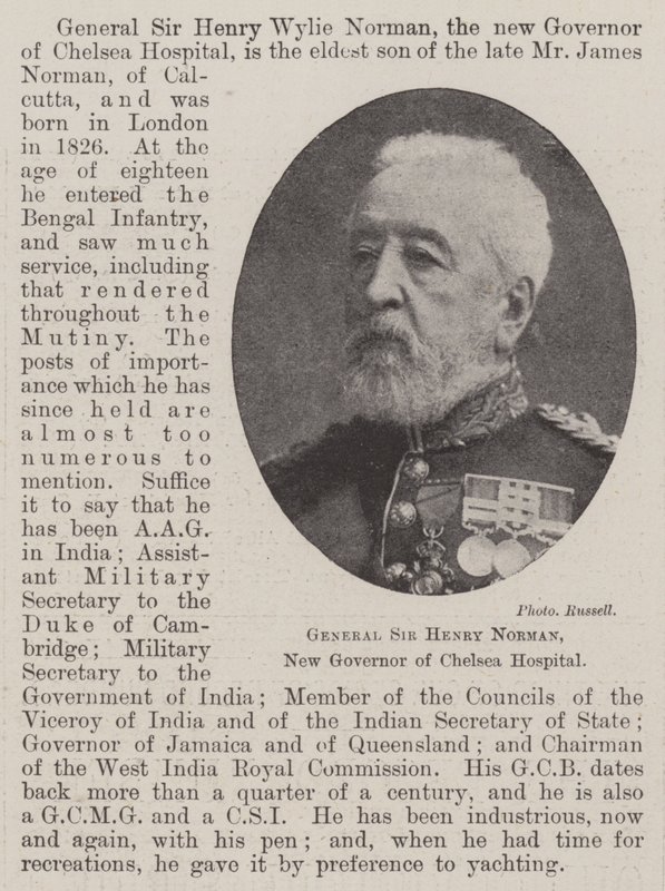 General Sir Henry Norman, novo governador do Hospital Chelsea de English Photographer