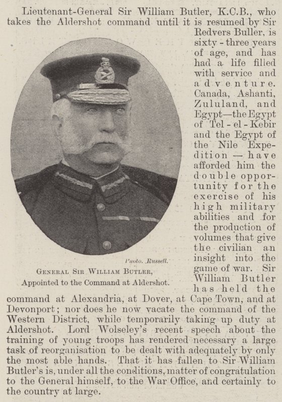 General Sir William Butler, nomeado para o comando em Aldershot de English Photographer