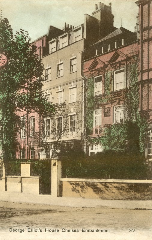 Casa de George Elliot, Cheyne Walk, Chelsea Embankment, Londres (fotografia a cores) de English Photographer