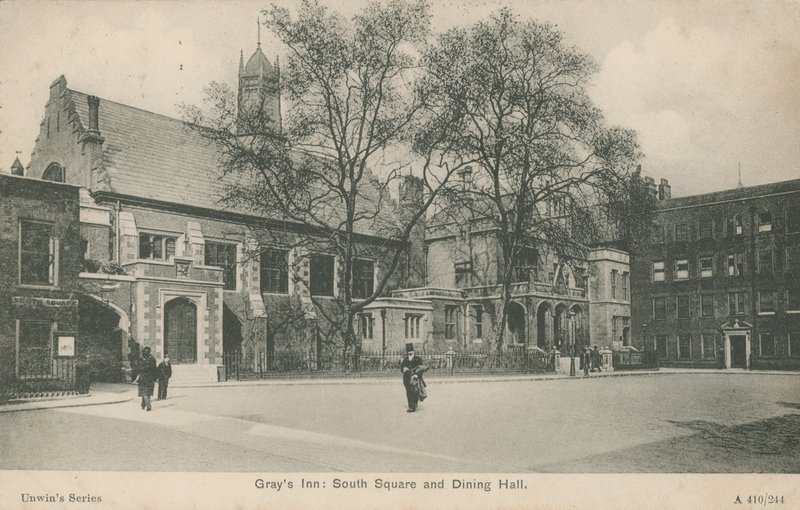 Grays Inn, South Square e sala de jantar, Londres de English Photographer