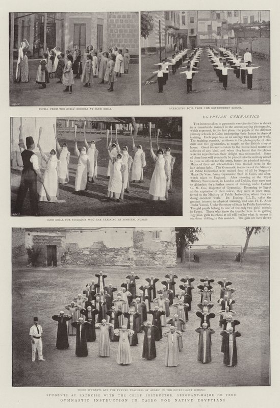 Instrução de Ginástica no Cairo para os Egípcios Nativos de English Photographer