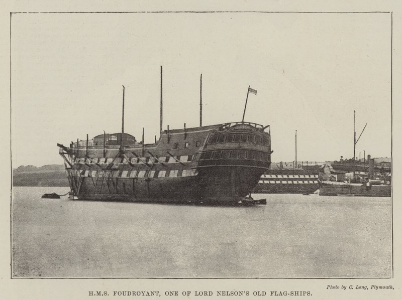 HMS Foudroyant, um dos antigos navios de bandeira do senhor Nelsons de English Photographer