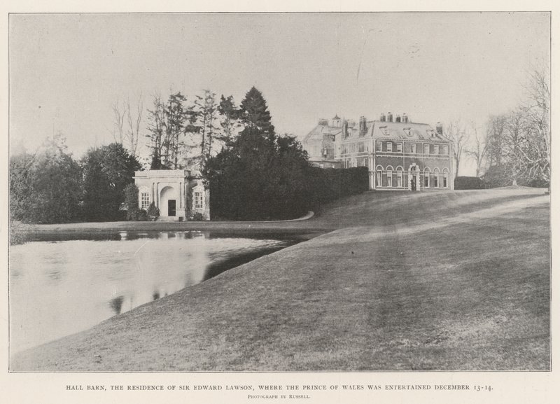 Hall Barn, a Residência de Sir Edward Lawson, onde o Príncipe de Gales foi recebido de 13 a 14 de dezembro de English Photographer