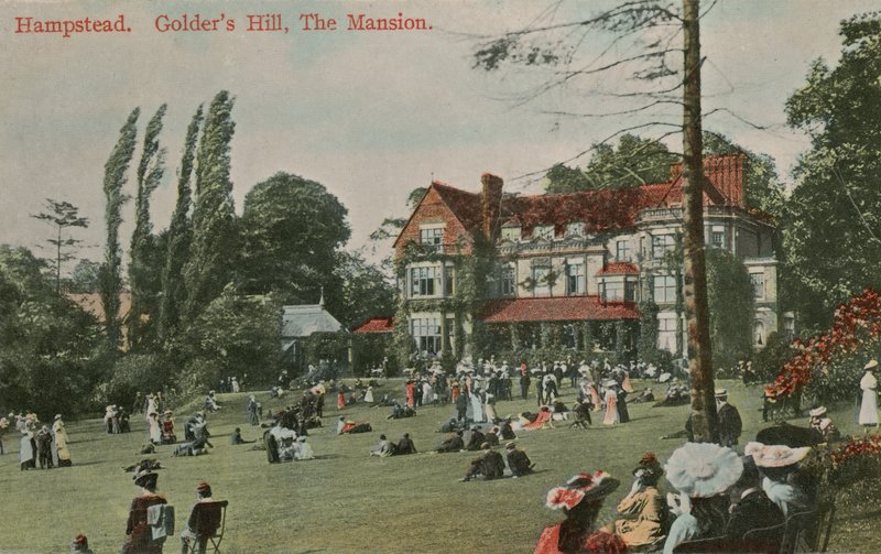 Hampstead, Golders Hill, a mansão. Postal enviado em 18 de agosto de 1913. de English Photographer