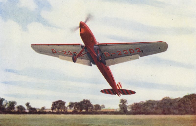 Avião Heinkel com slots e flaps (fotografia a cores) de English Photographer